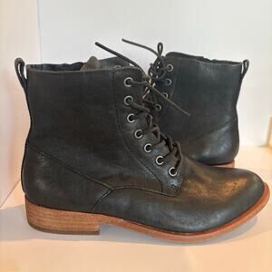Kork-Ease Violeta Black Lace Zipper Ankle Boots Womens Size 6.5